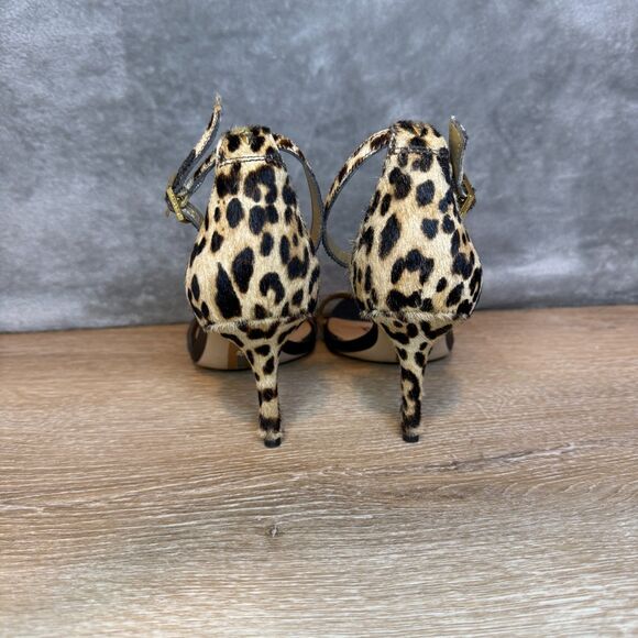 Sam Edelman Patti Open Toe Leopard Print Calf Hair High Heels Sandals Size 6 - Picture 4 of 13
